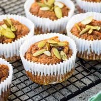 Paleo Pumpkin Muffins on a cooling rack